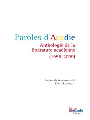 cover image of Paroles d'Acadie